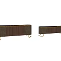 Modern Luxury TV Stand With Marble Top Wooden Cabinet And Gold Metal Legs