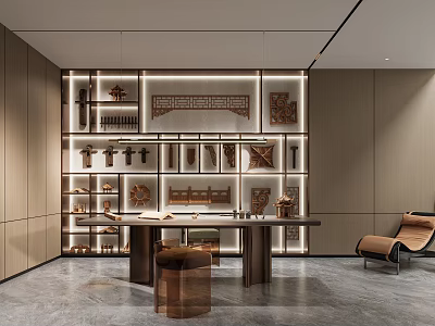 Modern Public Office Space Design With Open Layout Wooden Desks Comfortable Chairs And Soft Lighting 3d model