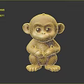 Home Furniture Decorative Ornament With 3D Rendered Brown Monkey In Sitting Position