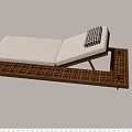 Modern Outdoor Lounge Chairs With Wooden Frame White Cushions And Black Pillows By Poolside