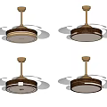 Modern Air Conditioner Fan with Ceiling Mounted Metal Frame and LED Light