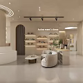 Elegant Modern Clothing Store Interior With Hanging Garments And Display Stands