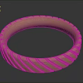 Elegant Shiny Golden Bracelet With Diagonal Stripe Design For Daily Use