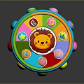 Colorful Kids Musical Toy Drum With Lion Design And Interactive Buttons