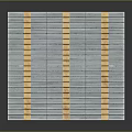 Ornamental Decoration Set with Stacked Dollar Bills in Cube Shape Bound by Yellow Tape