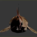 Realistic Orange Spotted Shark With Red Fins On Gray Gradient Background
