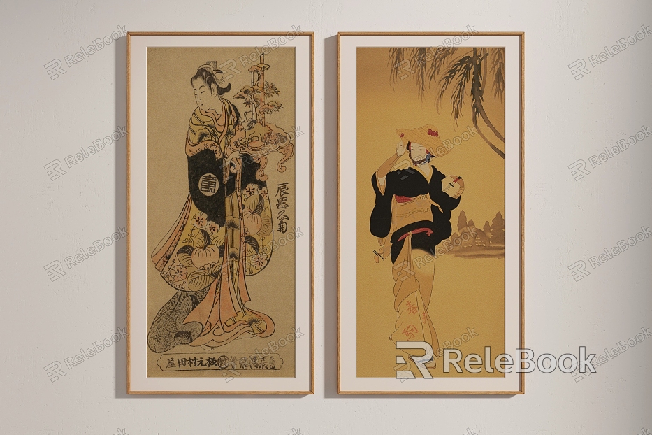 Japanese figure painting figure decorative painting model