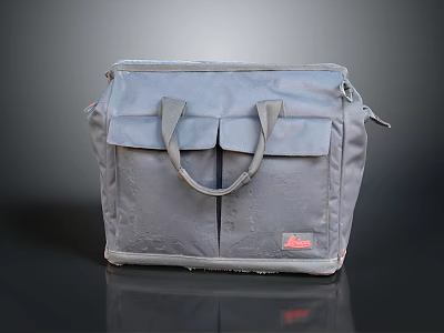 Grey Handbag With Multiple Pockets Handles And Durable Fabric For Everyday Use 3d model