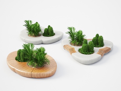 Modern Outdoor Chair Outdoor Flower Beard Public Chair Outdoor Green Plant Public Chair Tree Pool model