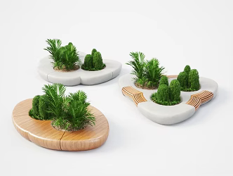 Modern Outdoor Chair Outdoor Flower Beard Public Chair Outdoor Green Plant Public Chair Tree Pool 3d model