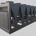 Industrial Air Cooled Chiller System With Multiple Fans And Black Metal Frame