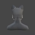 Detailed 3D Rendered Wolf Character Head With Purple Eyes For Game And Movie