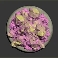 Stone Base Decorative Structure With Colorful Yellow Pink Gradient Crystal Like Top