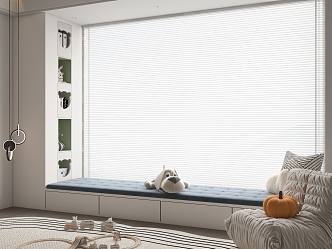 Bay Window Blinds Cushion Bay Window Cushion Blinds Bay Window Cabinet 3d model