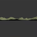 Detailed Green Textured Terrain Model With Mountainous Surface And White Patterns 3d model