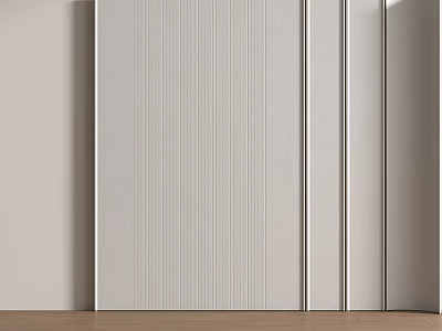 White Modern Wall Paneling With Vertical Stripes For Interior Wall Design 3d model