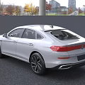 White Volkswagen Sedan With Modern Exterior Design Front Grille Sleek Headlights And Alloy Wheels