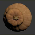 Whole Ripe Fresh Orange Pumpkin Displayed On Dark Background With Reflection
