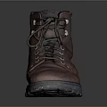 Brown Leather Work Boots Featuring Thick Sole And Durable Laces Design