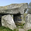 Ancient Megalithic Stone Structure With Large Slab And Supporting Stones Outdoor