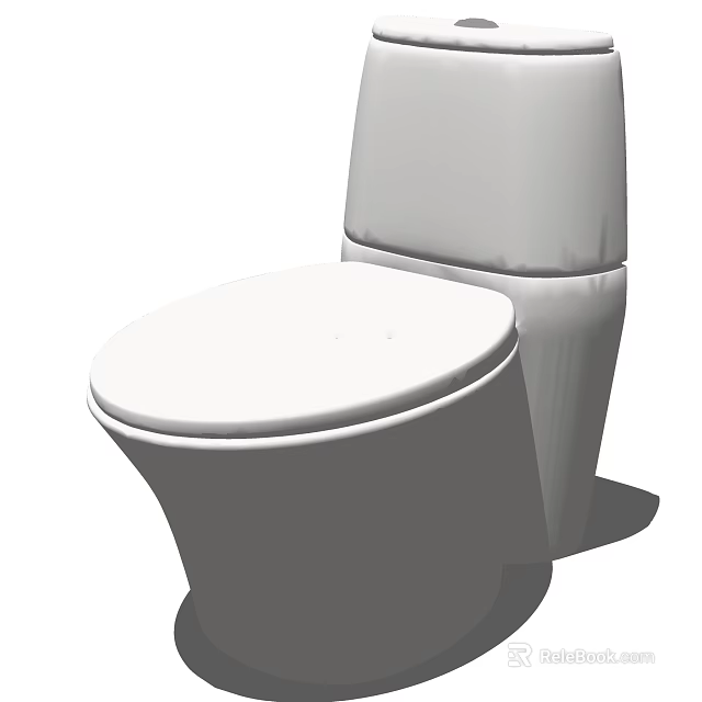 White Contemporary Toilet Design With Sleek Ceramic Finish And Modern Look 3d model 