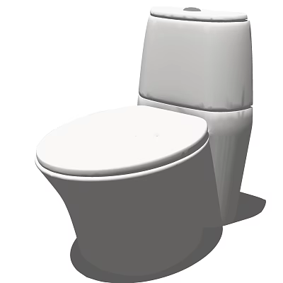 White Contemporary Toilet Design With Sleek Ceramic Finish And Modern Look 3d model