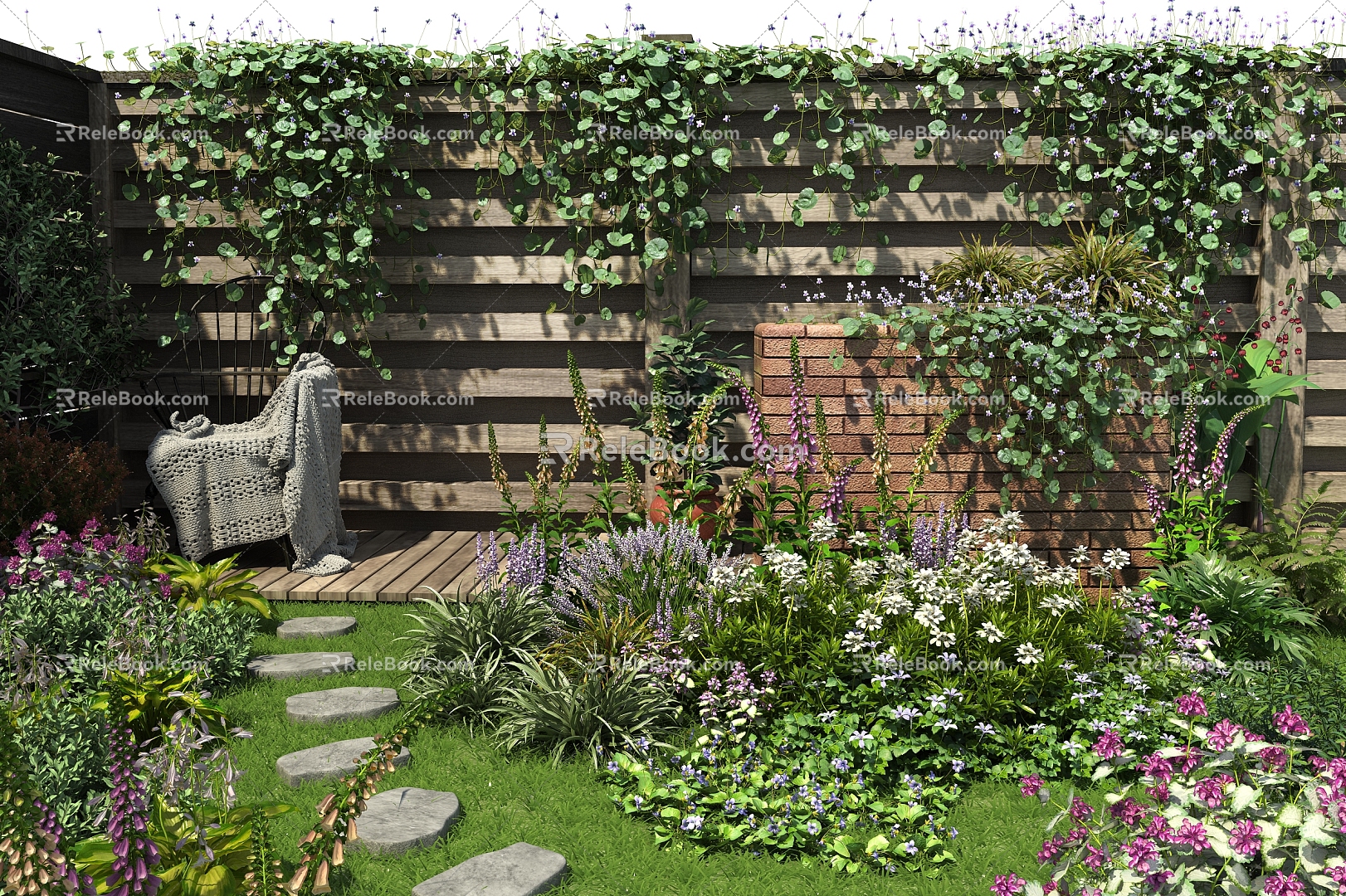 Modern Garden Courtyard Garden 3d model