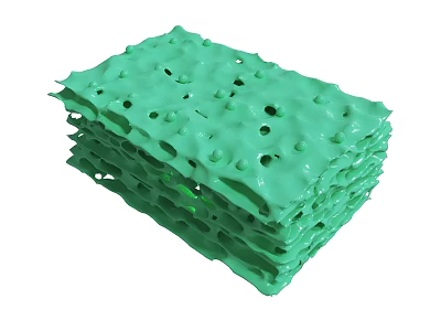 Green 3D Printed Porous Layered Structure With Multiple Holes And Stacked Layers 3d model
