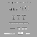 Stage lighting light frame spotlight lamp chase light fill light triangle light frame lighting tool 3d model