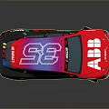 Red Pink ABB 36 Race Car Featuring Rear Wing And Direct Branding