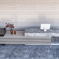 Modern Reception Desk Front Desk Bar Desk Chandelier Sculpture Hall Front Hall 3d model