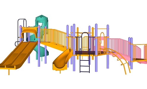 Modern play equipment children's activity field 3d model