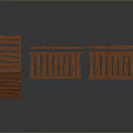 Wooden Construction Components With Stairs Railings And Planks 3D Model