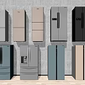 Modern Refrigerators and Freezers With Different Designs And Multiple Door Styles 3d model