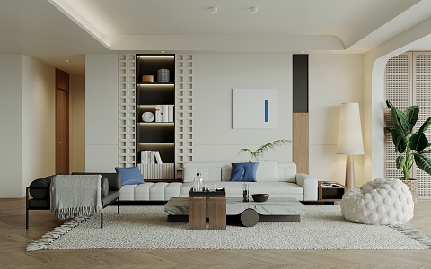 modern living room 3d model