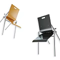 Orange and Black Office Chair With Metal Legs and Modern Design