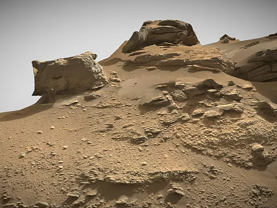 Mars Landscape With Rocky Formations Sandy Terrain And Natural Geological Features 3d model