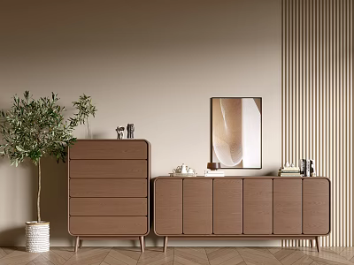 Modern Wood Grain Cabinet Simple Style Cabinet Whole Cabinet Sideboard Balcony Cabinet Storage Cabinet Entrance Cabinet 3d model