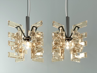 Simple crystal chandelier 3d model