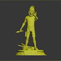 Sasuke 3D Character Figure Standing Pose Holding Knife With Name Base