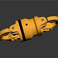 Yellow Industrial Mechanical Component Featuring Black Stripe And Holes Structural Design 3d model