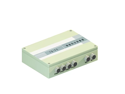APTC Power Controller Unit With Green Enclosure Control Knobs And Interfaces 3d model