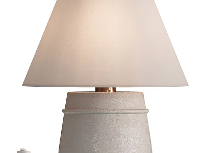 Elegant Modern Table Lamp With Textured Ceramic Base And White Fabric Shade 3d model