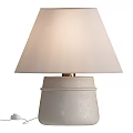 Elegant Modern Table Lamp With Textured Ceramic Base And White Fabric Shade 3d model