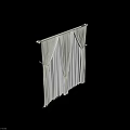 Green And White Pleated Curtains With Sheer Layer And Tassel Ties