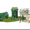 INTIME Photo Check in Spot With Pandas Green Cylindrical Structures Grass Lawn And Signboard