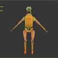 Orange Robot 3D Design Featuring Mechanical Structure And Humanoid Features 3d model