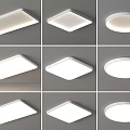 Modern White Ceiling Lights With Various Shapes For Indoor Home Lighting 3d model
