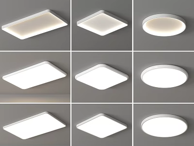 Modern White Ceiling Lights With Various Shapes For Indoor Home Lighting 3d model