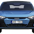 Blue Audi Electric Sedan With Sleek Body Modern Design And LED Headlights